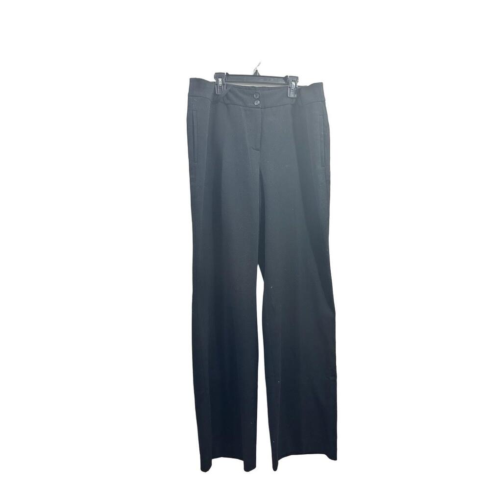 Atelier Pants Women Size 12 Black Dress WideLeg Buttoned Zip Closure Belt Loops